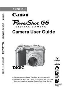 Canon PowerShot G6 manual. Camera Instructions.